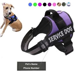 Personalised Dog Harness Reflective Chest for dogs Custom No Pull Breathable Vest Adjustable Pet Supplies 240115