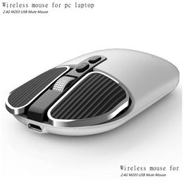 Usb Gadgets Wireless Mouse For Pc Laptop 2.4G M203 Mute Ergonomics Optical Metal Roller Adjustable Is Sans Fil Drop Delivery Compute Dhy7M