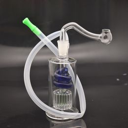 Small Smoking Tool 10mm Male Glass Oil Burner Bong with Recycler Water Pipe Dab Rig Bongs Ashcatcher with 10mm Mm Male Glass Oil Burner Pipe Wholesale Dhl Free