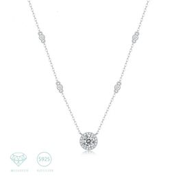 925 Sterling Silver 1 Diamond Starry Ladies Set Chain Clavicle Fashion Necklace Gift 240115