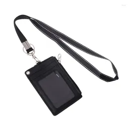 Wallets Business Badge Coin Purse Holder With Zipper Neck Strap Lanyard Keychain Multifunctional