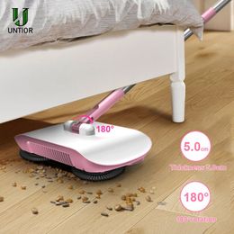 UNTIOR Hand Push Mop Sweeper Allinone Magic Broom Dustpan Stainless Steel Sweeping Machine House Cleaning Tools 240116