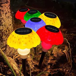 Lawn Lamps Outdoor Mushroom Garden Solar Light 4-pack Mushroom Solar Light Waterproof Outdoor Garden Lamp Christmas Patio Street Decoration YQ240116