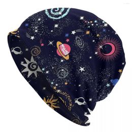 Berets Moon And Stars Galaxy Bonnet Hats Street Skullies Beanies Hat Cartoon Universe For Men Women Knitting Spring Dual-use Caps