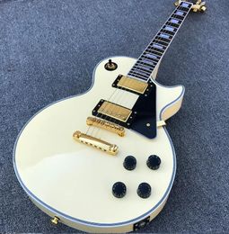 Custom Cream Color LP Electric Guitar Gold Hardware Mahogany Body Rosewood Fingerboard Guitarra Free Shipping