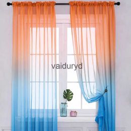 Curtain Modern Gradient Tulle Window Curtains For Living Room 3D Colour Organza Yarn Sheer Voile Curtain For Bedroom Kitchen Drape Decorvaiduryd