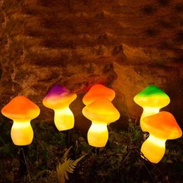 Lawn Lamps Outdoor Solar Garden Lights Cute Mushroom Shape Decorative Lamp For Garden Yard Backyard Lawn Path YQ240116