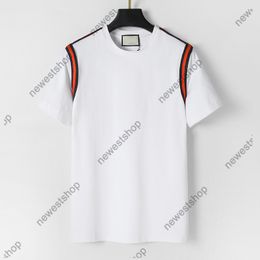 24SS Europe mens t shirts Men designer Tee Summer sleeve stripe print short sleeve t shirt man Cotton patchwork Tshirt Casual tops tee 3XL XXXL