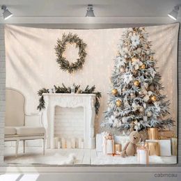 Tapestries Christmas Tree Tapestry Farmhouse Decoration Kitchen Wall Blanket Gift for Fireplace