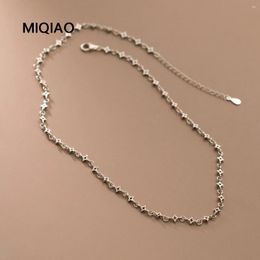 Pendants MIQIAO 925 Sterling Thai Silver Quadrangular Star Women's Neck Chain Short Luxury Choker Female Necklace Elegant Womens