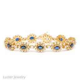 Luster Oval Cut 10/14/ Sapphire Sterling Sier Jewellery New Gold Bracelet Designs For Women