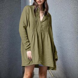 Casual Dresses Flowy Tiered Tunic Female Dress Cotton Linen Party Club Night Loose Pretty Womens Woman Clothing