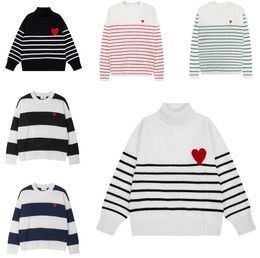 Paris men's sweater y2k hoodie designer Heart knitwear striped pullover sweater cardigan sailor collar woman high quality outdoors fashion sweater