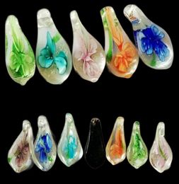 10pcslot Multicolor murano Lampwork Glass Pendants For DIY Craft Jewelry Gift Necklace Pendant 35mm PG12 Shipp8585036