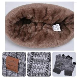 Berets Kids Hat Scarf Gloves Set Winter Thermal Elastic Thick Warm Windproof Soft Unisex Children For Full