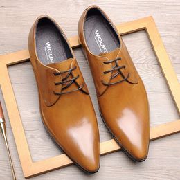 Italian Men's Formal Handmade Genuine Leather Autumn Designer Classic Elegant Black Wedding Social Party Shoes Man