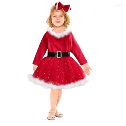 Party Favor Christmas Kid Costume Cute Claus Dress Girl Skirt Suit Fairy Simulation Princess Festival Accessory