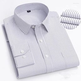 Men's Dress Shirts Luxury Long Sleeved For Spring Autumn Business Social Occasions Formal Soft Cotton Wrinkle Free Printed Top 3XL-4XL