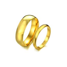 Band Rings Fashion Carbide Band Rings 4Mm/6Mm Wide Gold-Color Wedding For Women And Men Jewellery 82 N2 Drop Delivery Jewellery Ring Dhctt