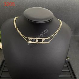 designer jewelry necklace Fashion 18K Gold Letter Pendant Necklace 2023 Brand Logo Chain Design for Women Long Chain Classic Birthday Gift