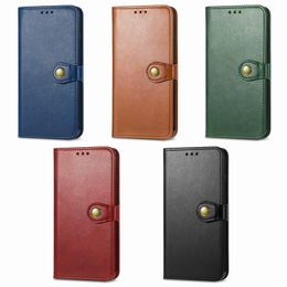 S23 FE Cases For Samsung S22 Plus Ultra A14 A04E A54 A04E A34 A13 A33 A53 5G Business Leather Wallet Frame ID Card Slot Holder Flip Cover PU Plain Pouch Shockproof Lanyard