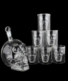 Crystal Skull Head S Cup Set 700ml Whiskey Wine Glass Bottle 75ml Glasses Cups Decanter Home Bar Vodka Drinking Mugs3367906