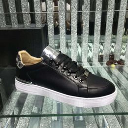 The Highest Quality Luxury Designer Plein Mens Shoes Printed Board Pleins Men Shoes Chaussure Pleins Fashion Breathable Graffiti Trendy Casual Shoe