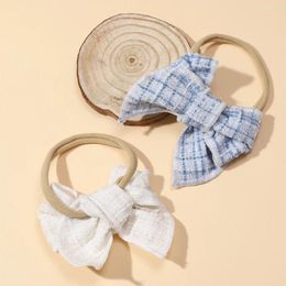 Hair Accessories Plaid Bands For Baby Girls Bowknot Band Headband Children Butterfly Fashion Headwear