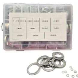 wholesale 260pcs 13 Sizes Metric Aluminium Flat Ring Oil Drain Plug Washers Gaskets Assortment Kit ZZ