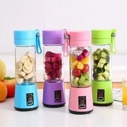 Portable Mini Fruit Juicer Cup USB Rechargeable Mixer 6 Blades Vegetable Blender Milkshake 1800mAh Manual Juicers 240116