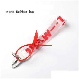 Off White Key Chain Lanyards Fashion Chain Off White Luxury Keychain Transparent Rubber Jelly Letter Print Offs White Keychains Men Women Canvas Camera 2011