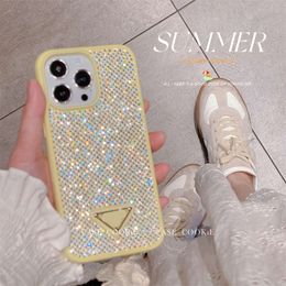 Diamond Cover Phone Cases Iphone 15 14 Pro Max 13 12 14promax 13promax 12promax Fashion Metal Nameplate Printed Shock-proof Housing