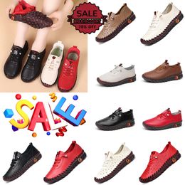 Designer Casual shoes Handmade Tendon Soft Sole Mother Shoes Women's Flat Single Shoes Casual Shoes,Leather Soft Bottom Flat Non-Slip