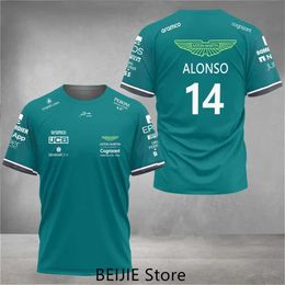 2023 Hot Aston Martin F 1 team t-shirts Spanish racing driver Fernando Alonso 14 and STROLL 18 hot sale oversized t-shirts