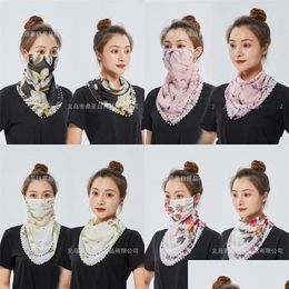 Scarves Traviolet Proof Chiffon Face Mask Spring Summer Women Sunsn Anti Sunburn Thin Veil Outdoors Cycling 2 5Ds M2 Drop Delivery Dhwyp