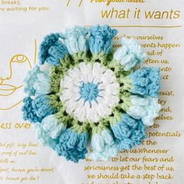 Table Mats Round Cotton Place Mat Flower Crochet Cup Pad Placemat Tea Coffee Handmade Wedding Christmas Kitchen Accessories