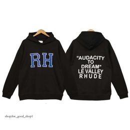 Rhude Hoodies Mens Hoodies Hoodie Letter Print Long Sleeve Fashion Men Women Sweatshirts Luxury Sweater Hip Hop Luxury Brand Sweatshirts US SIZE 944