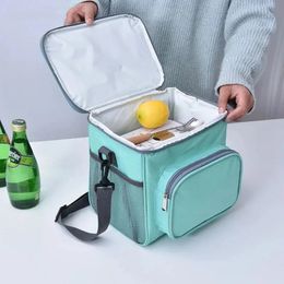 Waterproof Picnic Bag Thermal Insulated Lunch Box Tote Cooler Handbag Portable Backpack Bento Pouch School Food Storage Bags 240116