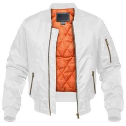 Men's Jackets Thick Warm Orange Lining Fall Winter Casual Windproof Coats 240115