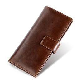 Genuine leather large capacity men designer wallets cowhide vintage male fashion casual phone clutchs no631