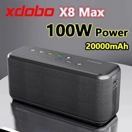 Speakers Xdobo 100w X8 Max Music Player Portable Wireless Bluetooth Speakers TWS Subwoofer 20000mAh Battery Capacity Mobile Phone Changer