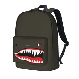 Backpack Flying T-Tigers N-Noses W-Warhawks Unisex Print Backpacks Polyester Modern School Bags Cycling Designer Rucksack