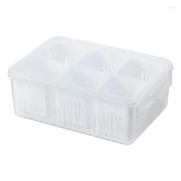 Storage Bottles Kitchen Scallion Box 6-in-1 Vegetable Fruit Drain Food Containers For Ginger Garlic Onion Cherry