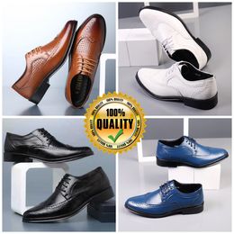 Designers Shoes Designer Casual Shoes Men Black Blue white brown Leather Shoes Point Toe party banquets suit Man's Business heels EUR 38-47