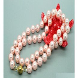 Beaded Necklaces Wholes Hand Knotted 8Mm Pink Shell Pearl Necklace 63Cm Fashion Jewellery 2Lot4351420 Drop Delivery Jewelry Necklaces Dhtrf