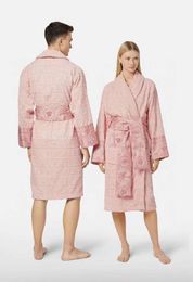 Velvet bathrobe robe Designers baroque Fashion Pyjamas Mens Women Letter jacquard printing Barocco print sleeves Shawl collar Pocket belt 100% cotton 2023 995ess