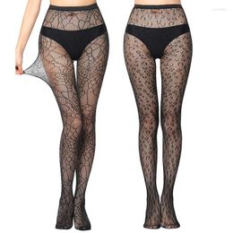 Women Socks Hollow Out Fishnet Tights Stripe Rose Mesh Net Stockings Black Bottom Pantyhose Dancing Party Gothic Sexy Female Erotic Lingerie