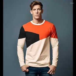 Men's Hoodies 2024 Autumn/Winter Long Sleeved T-shirt For Casual Fashion Colored Round Neck In Europe And America