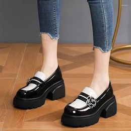 Dress Shoes 2024 Flower High Heels Women Loafers Fashion Platform Lolita Designer Spring Chunky Walking Pumps Female