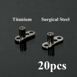 Rings 20pcs G23 Titanium & Surgical Steel Micro Dermal Anchor Skin Diver Base Surface Piercings Retiners Hideit Body Jewellery